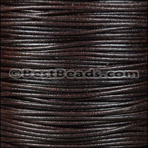 2mm Round Italian Leather DARK BROWN - 10m SPOOL