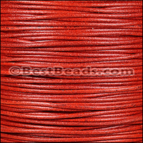 2mm Round Italian Leather ORANGE - 10m SPOOL