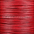 2mm Round Italian Leather RED - 10m SPOOL