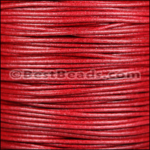 2mm Round Italian Leather RED - 10m SPOOL