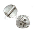 10mm SAND DOLLAR slider ANT SILVER - 10 pcs
