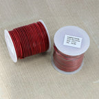 3mm round Indian leather - natural cerise - 25m SPOOL
