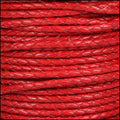 3mm Round Mediterranean BRAIDED Leather RED - METER