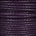 3mm Round Mediterranean BRAIDED Leather DEEP PURPLE - METER