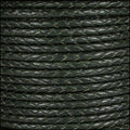 3mm Round Mediterranean BRAIDED Leather HUNTER GREEN - METER