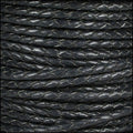 3mm Round Mediterranean BRAIDED Leather GREY - METER