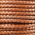 5mm Round Mediterranean BRAIDED Leather TAN - METER