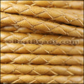 4mm Round Mediterranean BRAIDED Leather TOBACCO - METER