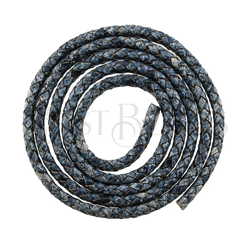 MINI Regaliz® Indian Braided Leather SMOKY MIDNIGHT - 1 meter