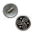 TRISKELE button ANT SILVER - 5 pcs