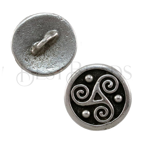 TRISKELE button ANT SILVER - 5 pcs
