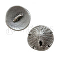 SAND DOLLAR button ANT SILVER - 5 pcs