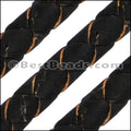 6mm round BRAIDED CORK BLACK - meter