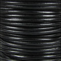 3mm round Indian leather - shiny black  - 25m SPOOL