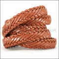 15 x 3.5mm Braided Leather Strip STYLE 1 7x3 - TAN