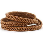 10 x 4.5mm Braided Leather Strip STYLE 2 7x2 - TOBACCO