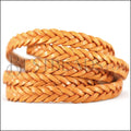 11 x 3.5mm Braided Leather Strip STYLE 3 5x3 - TOBACCO