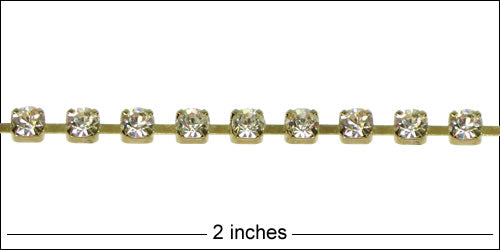3mm crystal cup chain GOLD
