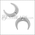 12mm Hanging Crescent Charm ANT SILVER - 10 pcs