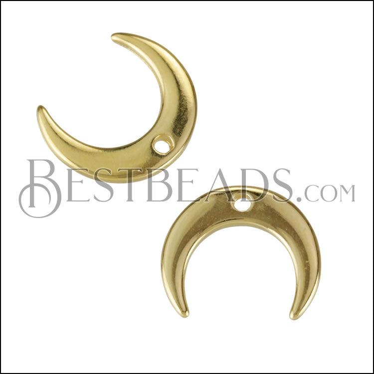 12mm Hanging Crescent Charm SHINY GOLD - 10 pcs