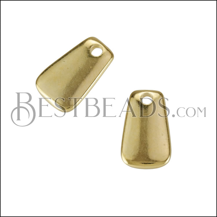 12mm Tag Charm SHINY GOLD - 10 pcs