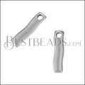 15mm Wavy Bar Charm ANT SILVER - 10 pcs