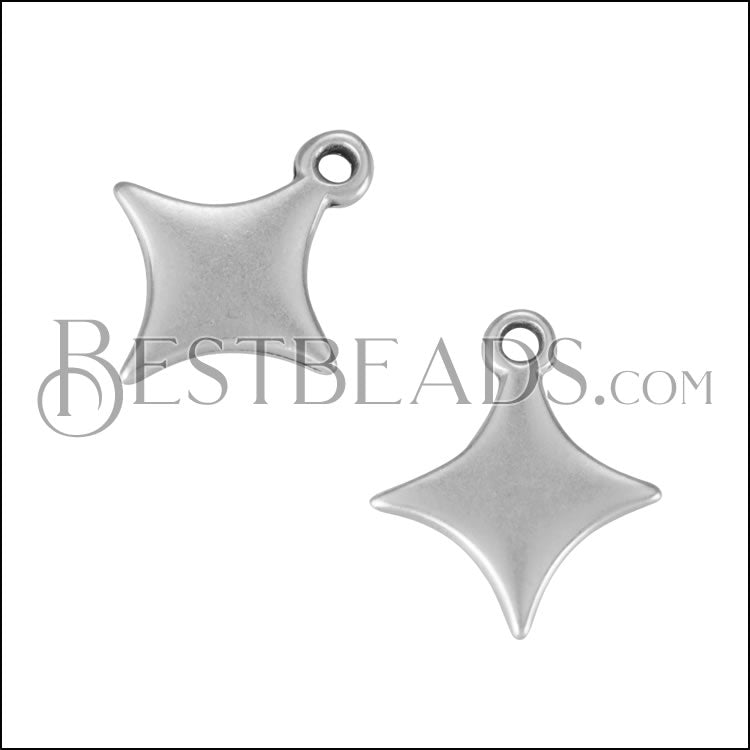 Flat Sparkle Charm ANT SILVER - 10 pcs