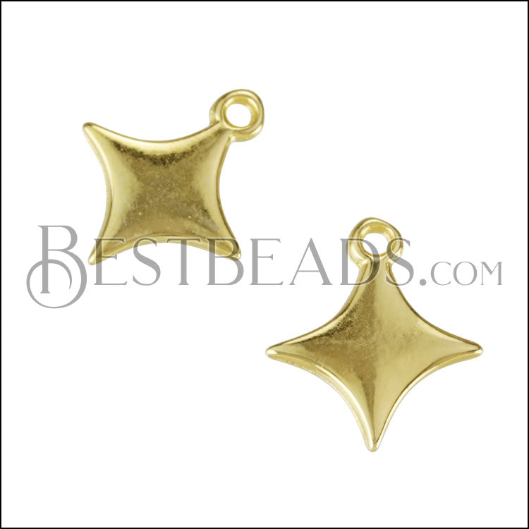 Flat Sparkle Charm SHINY GOLD - 10 pcs