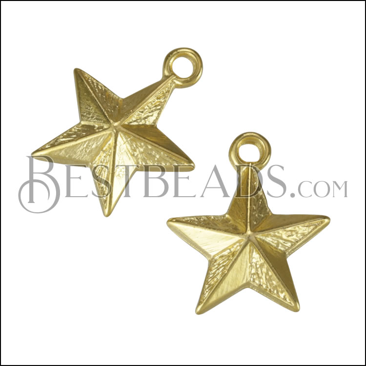 Classic Star Charm SHINY GOLD - 10 pcs