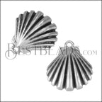 Clamshell Charm ANT SILVER - 10 pcs