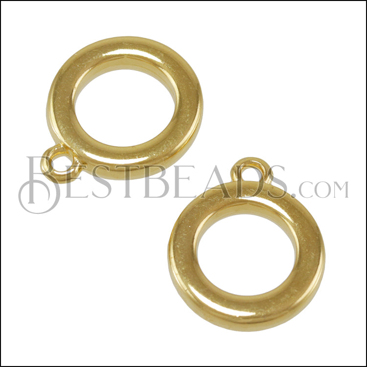Rounded Ring Charm SHINY GOLD - 10 pcs