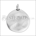 3mm round ORGANIC ROUND charm ANT SILVER - 10 pcs