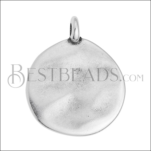 3mm round ORGANIC ROUND charm ANT SILVER - 10 pcs