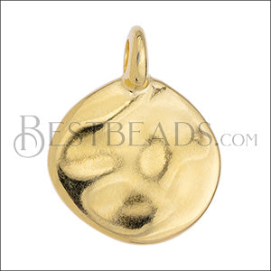 3mm round ORGANIC ROUND 16mm charm GOLD - 10 pcs