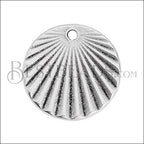 ROUND SUN RAYS 16mm charm ANT SILVER - 10 pcs