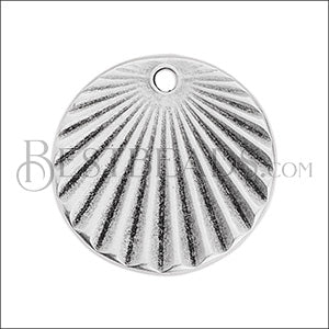 ROUND SUN RAYS 16mm charm ANT SILVER - 10 pcs