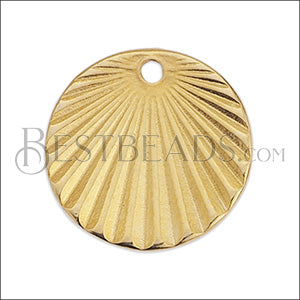 ROUND SUN RAYS 16mm charm GOLD - 10 pcs