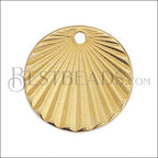 ROUND SUN RAYS 16mm charm GOLD - 10 pcs