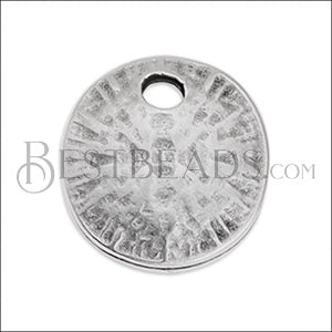 ROUND TEXTURED 10mm charm ANT SILVER - 10 pcs