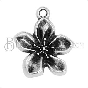 ORGANIC FLOWER 16mm charm ANT SILVER - 10 pcs