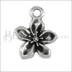 ORGANIC FLOWER 11mm charm ANT SILVER - 10 pcs