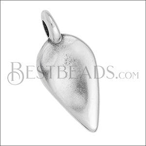 3mm round ORGANIC DROP charm ANT SILVER - 10 pcs