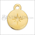 BETHLEHEM STAR disc charm GOLD - 10 pcs