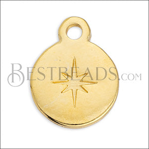 BETHLEHEM STAR disc charm GOLD - 10 pcs