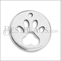 CUT-OUT PAW disc charm ANT SILVER - 10 pcs