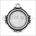 ROUND VINTAGE SETTING charm ANT SILVER - 10 pcs