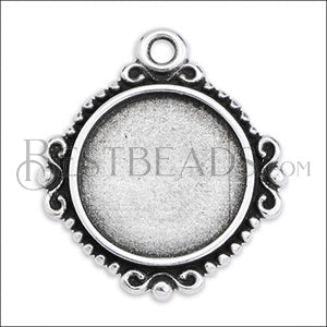 ROUND VINTAGE SETTING charm ANT SILVER - 10 pcs
