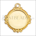 ROUND VINTAGE SETTING charm GOLD - 10 pcs