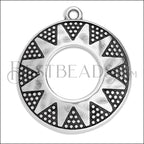 LARGE BOHO SUN charm ANT SILVER - 10 pcs