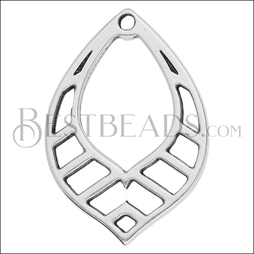 WIREFRAME LINED charm ANT SILVER - 10 pcs